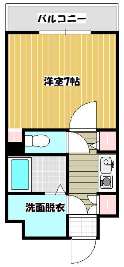 ティファニーヒルズ(1K/2階)の間取り写真