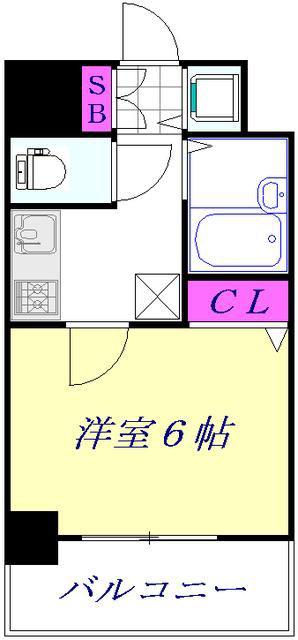 アクシーズタワー川口幸町II(1K/9階)の間取り写真