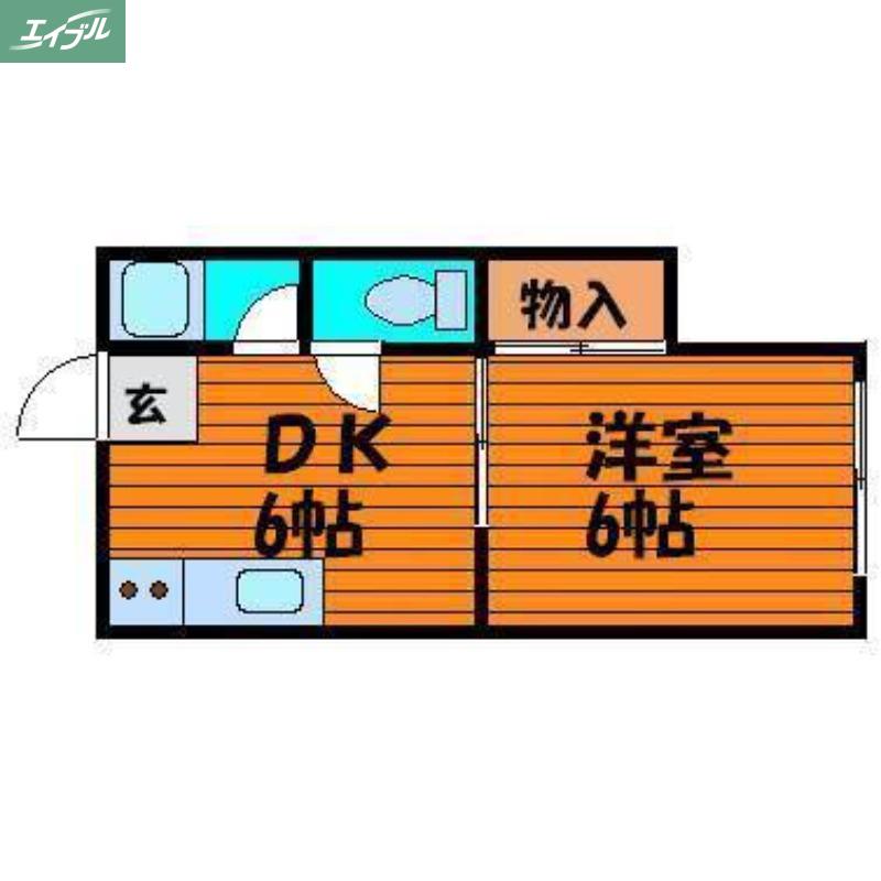 清心コーポ(1DK/2階)の間取り写真