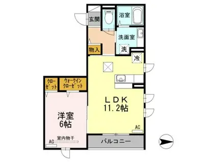 BEAUBELLE(1LDK/1階)の間取り写真