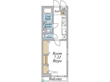 リブリ・西八王子II(1K/1階)の間取り写真