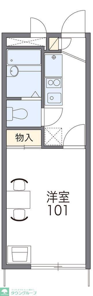 レオパレスリブイン邦(1K/1階)の間取り写真