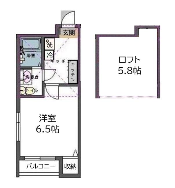 フォレストハイツ北仙台(1K/1階)の間取り写真