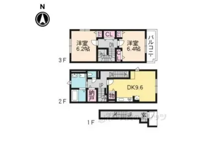 ネオ ブルック2(2LDK/2階)の間取り写真