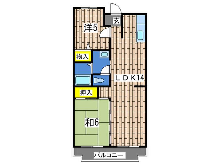エスポワール東戸塚(2LDK/2階)の間取り写真