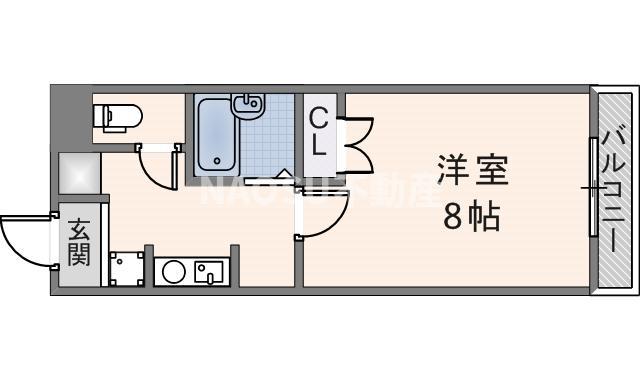 クリスタルハイツ(1K/3階)の間取り写真