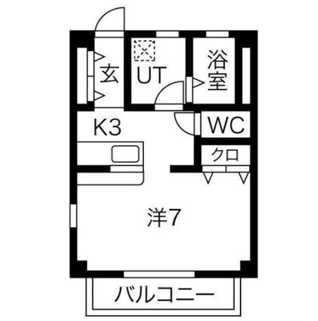 アネックス(ワンルーム/1階)の間取り写真