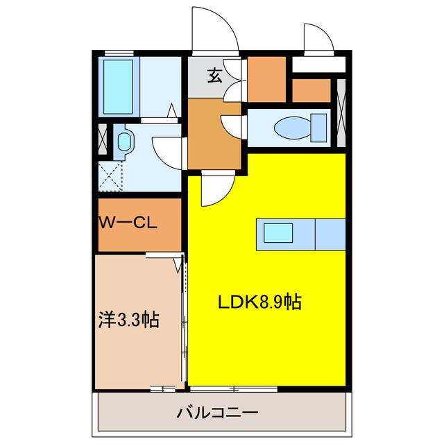 ロイヤルニュータウン(1LDK/1階)の間取り写真