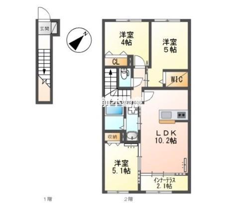 MANA(3LDK/2階)の間取り写真