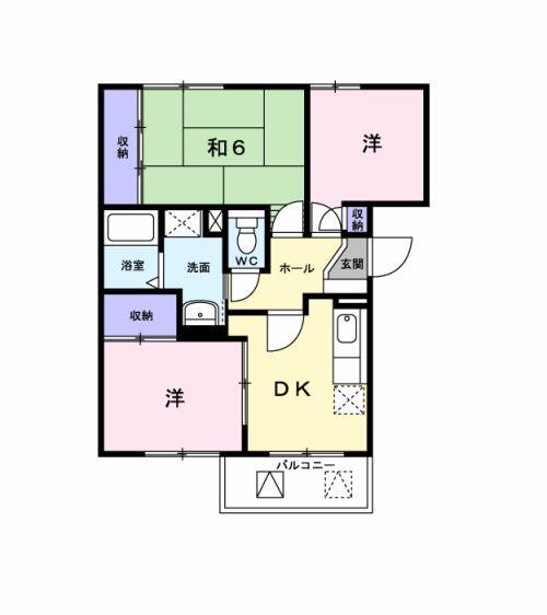 ラフォーレI(3DK/2階)の間取り写真
