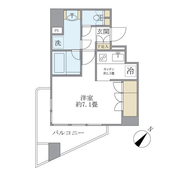 KDXレジデンス日本橋箱崎(1K/4階)の間取り写真