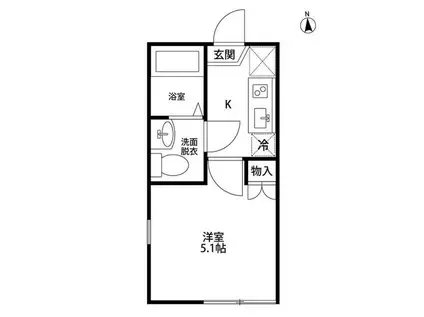 やまてライフ(1K/1階)の間取り写真