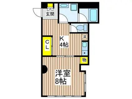 CASA CALIENTE ENOSHIMA(1K/1階)の間取り写真