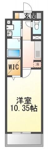 ボンサンテ南千里(1K/4階)の間取り写真
