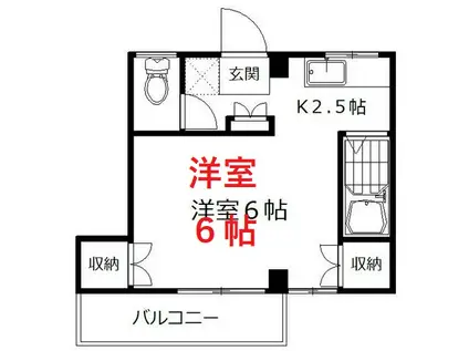 NOVAハイツ旗の台(ワンルーム/2階)の間取り写真