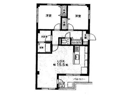 アベニュー柴又(2LDK/2階)の間取り写真