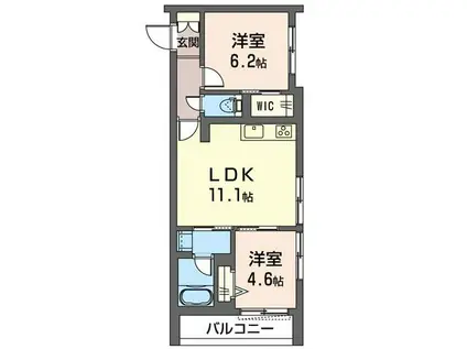 シャーメゾン田端四丁目(2LDK/2階)の間取り写真