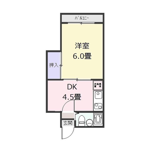KTハイツ(1DK/2階)の間取り写真