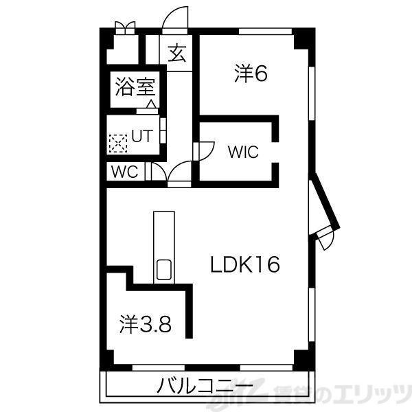 リリアン千里南(2LDK/2階)の間取り写真