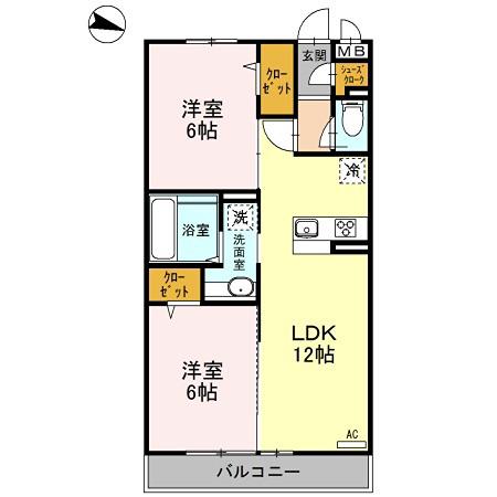 ダンディライオン(1LDK/1階)の間取り写真