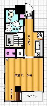 ウィステリアタワー(1K/5階)の間取り写真