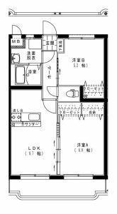 アンシャンテII(2LDK/4階)の間取り写真