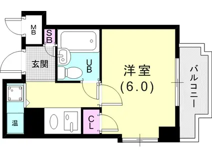 EPTA神戸祇園(ワンルーム/4階)の間取り写真