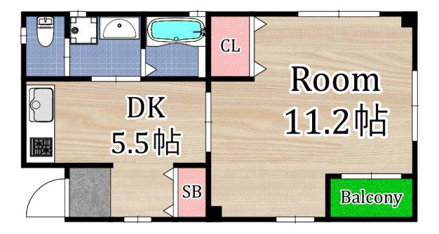 マイホーム鶴見(1DK/3階)の間取り写真