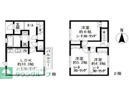 パークヒルII(3LDK/1階)の間取り写真
