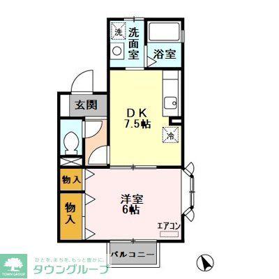 ヴェルテすみれ(1DK/2階)の間取り写真