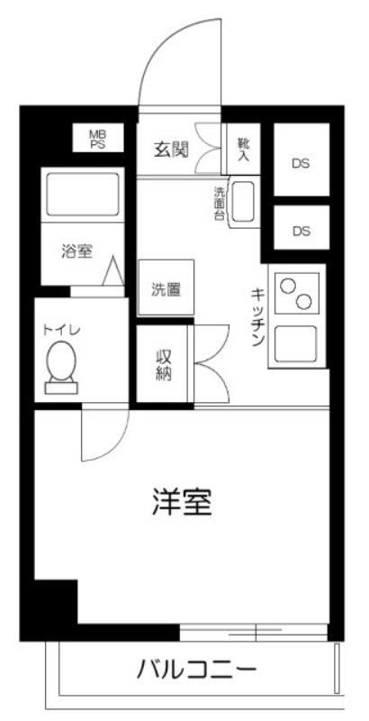 池田山スカイマンション(ワンルーム/3階)の間取り写真