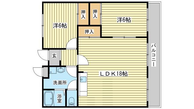 グリーンハイツ東山(2LDK/3階)の間取り写真