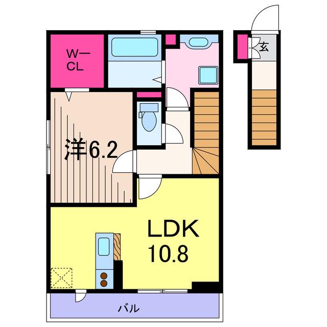 グラン ベル(1LDK/2階)の間取り写真