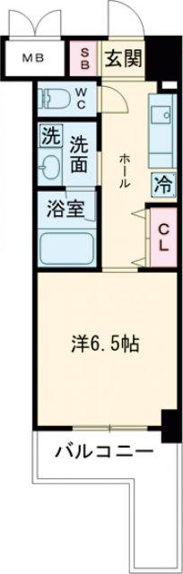 パンプキンC(1K/8階)の間取り写真