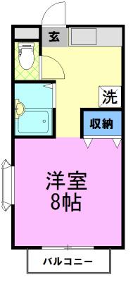リモージュK(1K/2階)の間取り写真