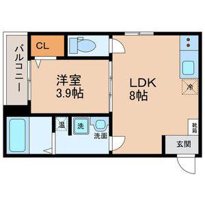 E-HOUSE 中村公園(1LDK/2階)の間取り写真