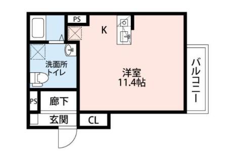 LAUREL宝町(ワンルーム/2階)の間取り写真