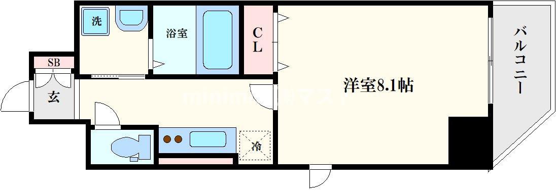 GRANPINO内淡路(1K/11階)の間取り写真