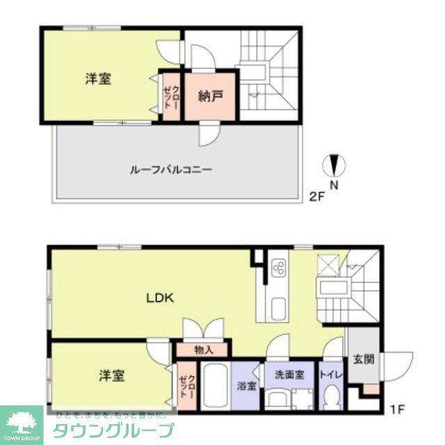 北新宿レーベル(2LDK/2階)の間取り写真