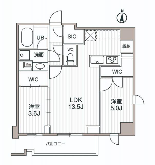 シーズンフラッツ両国サウス(2LDK/7階)の間取り写真