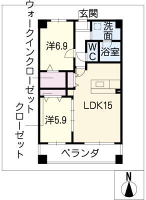 GRAN ANEWDJ(2LDK/3階)の間取り写真