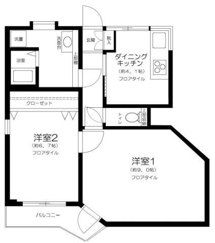 パステルU(2DK/3階)の間取り写真