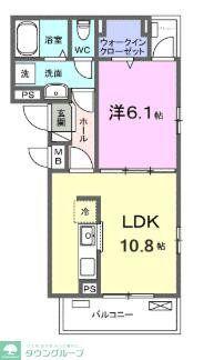 ルミエール(1LDK/3階)の間取り写真