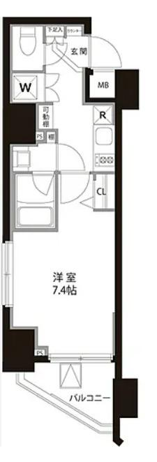 マイナビステイ新宿御苑(1K/2階)の間取り写真