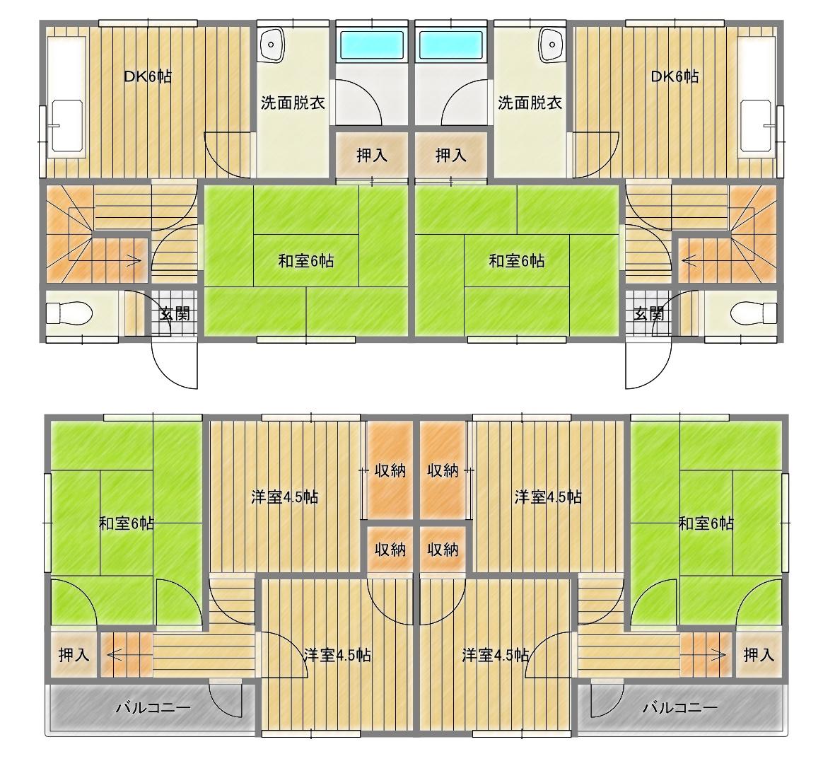 北村アパート(4DK/1階)の間取り写真