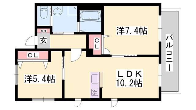 ガーデンハイツ(2LDK/1階)の間取り写真