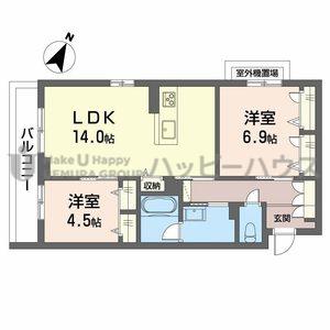 シャーメゾン上大利レジデンス(2LDK/3階)の間取り写真