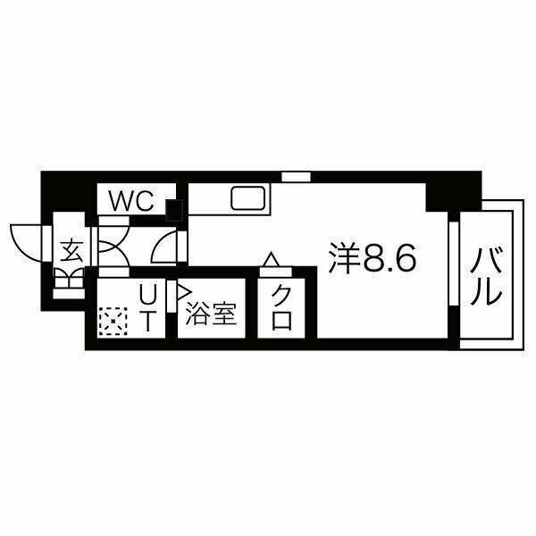 SHINING江坂離宮(ワンルーム/5階)の間取り写真