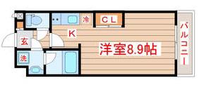 メルシャトレ宮城野(1K/2階)の間取り写真