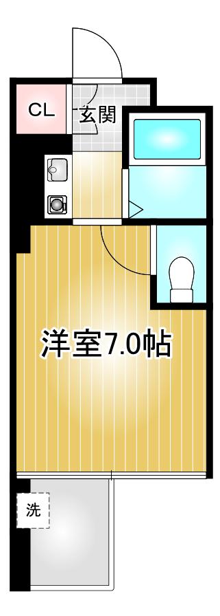ドール栄5丁目(1K/5階)の間取り写真